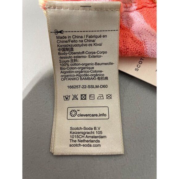 Scotch and Soda Crop Top Size Small Striped V Neck Sleeveless Yellow Orange NEW - Picture 8 of 12